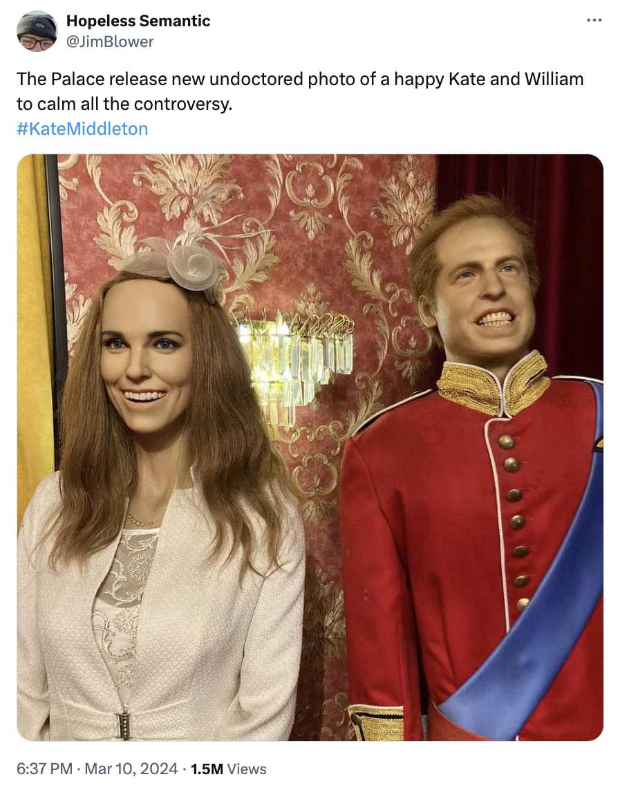 Hopeless Semantic The Palace release new undoctored photo of a happy Kate and William to calm all the controversy. Middleton 1.5M Views